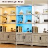 COUCHETA 57.8Inch Tall 3-Tier White Modern  Bookcase with LED Lights & Cabinet - Large Storage Shelf for Home - 4 of 4
