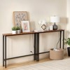 Rust Brown 2pcs Triamine Iron 200*15*79cm Entryway Table with Plugs - 2 of 4
