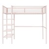 Loft Bed with 4-Tier Shelves, Metal Bedframe with Storage Shelf and Grid Guardrail for Adults Teens Kids - 4 of 4