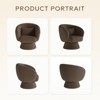 Lirago Brown Swivel Accent Chair Modern Upholstered Barrel Chair with 360 degrees Swive - 4 of 4