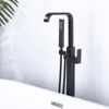 WOWOW Waterfall Single-Handle Freestanding Tub Faucet with Hand Shower,Brass Floor Mounted Tub Filler Faucet in Brushed Nickel - 2 of 4