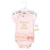 Hudson Baby Infant Girl Cotton Bodysuits, Vintage Blossoms Tutu - 2 of 4
