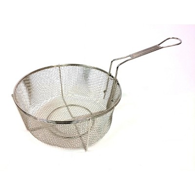 Bayou Classic 0126 11-in Stainless Fry Basket w/Folding Handle 5.5-in Depth Drain Hook Perfect