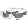 vidaXL 14 Piece Patio Sofa Set with Cushions Black Poly Rattan - Black and Cream With Table - 3 of 4
