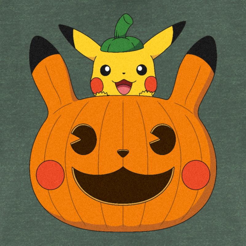 Juniors Womens Pokemon Halloween Pikachu Jack-O'-Lantern Festival Muscle Tee, 2 of 5