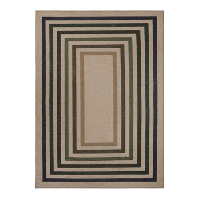 Lahome Rectangle Geometric Frame Machine Washable Outdoor Area Rug-Durable Carpet for Patio, Deck, or Garden