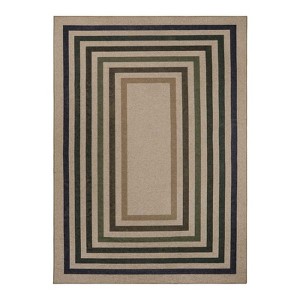 Lahome Rectangle Geometric Frame Machine Washable Outdoor Area Rug-Durable Carpet for Patio, Deck, or Garden - 1 of 4