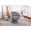 CAVINAS Fabric Swivel Chair, Accent Chair with Hidden 360° Swivel Base, Round Barrel Chair, Armchair for Living Room Bedroom - 2 of 4