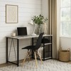 Royal Hampton Writing Desk with Rustic Wood Finish, Antique White and Black - 2 of 4