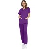 Medichic Women Scrubs Set V-Neck with Straight Leg Pants Medical Scrub Set - 2 of 4