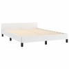 vidaXL Bed Frame with Headboard White 53.9 in.x74.8 in. Full Faux Leather - 4 of 4