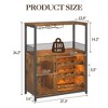Corner Wine Rack, 3-Tier Freestanding Bar Cabinet for Kitchen, Living Room - 69x35x92cm with Glass Holder & Mesh Door - 3 of 4