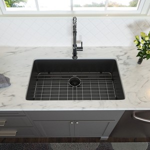 33in Gunmetal Black Kitchen Sink - 33inx 19inx 10in Undermount Singel Bowl Kitchen basin 16 Gauge Stainless Steel with 10 Inch Deep - 1 of 4