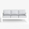 LayinSun Aluminum Patio Couch Sofa, All-Weather Metal Modern 3 Seater Outdoor Sofa with 5" Thick Cushion - 3 of 4