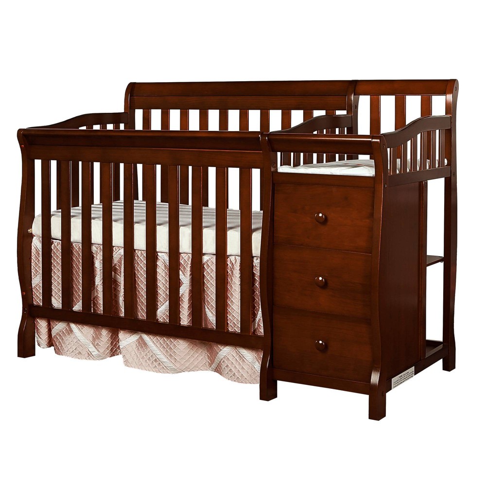 Photos - Kids Furniture Dream On Me Jayden 4-in-1 Mini Convertible Crib and Changer - Espresso Bro