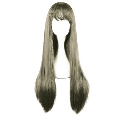 Unique Bargains Women Human Hair Wigs 28" with Wig Cap
