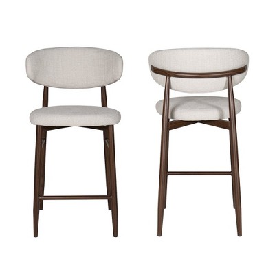 New Classic Furniture,Royce Metal & Fabric Counter Chair (Set of 2), Beige