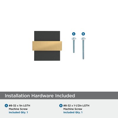 Amerock Overton 1-3/8 inch Brushed Matte Black and Champagne Bronze Cabinet Knob