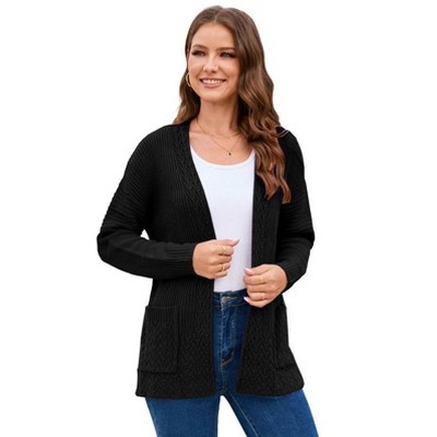 Coolmee Women's Open Front Cardigan Sweaters Fall Fashion Cable Knit Chunky Winter Clothing Outerwear Coats
