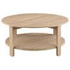 35.5" Engineered Wood Round Coffee Table with Slatted Lower Shelf for Extra Storage, Perfect for Rustic Living Rooms - 4 of 4