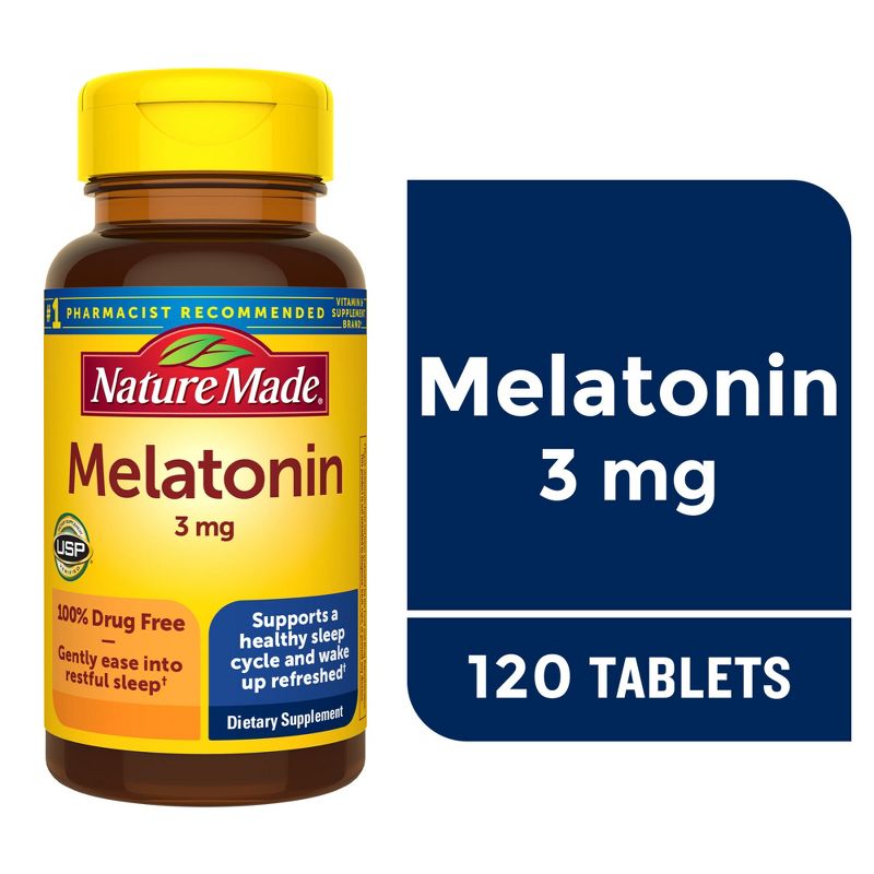 Nature Made Melatonin 3mg 100% Drug Free Sleep Aid for Adults Tablets, 4 of 12