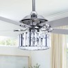 Airsurfer 52" Chrome Ceiling Fan with Crystal Light, Reversible Silver Blades & Remote, 3-Light E12 Base, 5-Blade DC Motor - 4 of 4