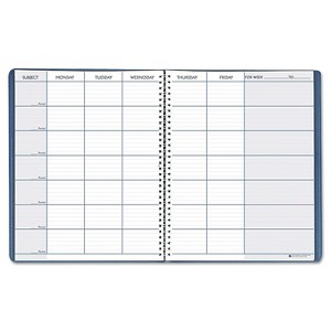 House Of Doolittle Teacher's Planner Embossed Simulated Leather Cover 11 x 8-1/2 Blue 50907 - 1 of 4