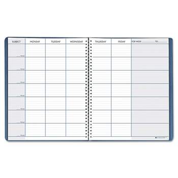 House Of Doolittle Teacher's Planner Embossed Simulated Leather Cover 11 x 8-1/2 Blue 50907