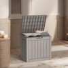 Naysaye Deck Boxes, 2-Piece 30 Gal Outdoor Storage Deck Box, Small Patio Storage Bin for Garden Tools, Brown, 22.09"*17.09"*20.87" - 4 of 4