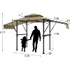 8x5ft Grill Gazebo Canopy w/LED Lights, 2 Shade Panels, Bottle Opener & Hooks – BBQ Shelter for Backyard, Patio, Garden - 2 of 4
