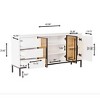 63" Sideboard Buffet Cabinet, Wood Coffee Bar Cabinet with Glass Door & Drawers, Modern Media Console Table, Kitchen Pantry Cabinet for Living Room - 3 of 4