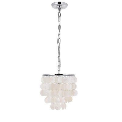 Selene Chrome and White Shell Pendant Light