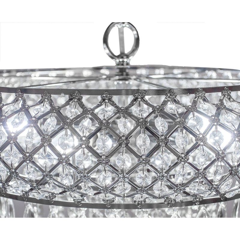 14.25&#34; Tiered Crystal Glass Hanging Chandelier Chrome - River of Goods, 5 of 9