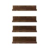FurnitureR Wood Floating Shelves for Wall, 15.75 Inch Wide Rustic Wooden Floating Shelves, WallMounted Display for Living Room, Brown - 3 of 4