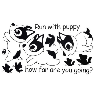 Slickblue Run With Puppy Wall Decals 12.6" x 23.6" - Cute Vinyl Stickers for Kids' Rooms