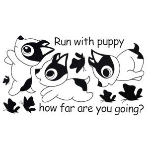 Slickblue Run With Puppy Wall Decals 12.6" x 23.6" - Cute Vinyl Stickers for Kids' Rooms - 1 of 2