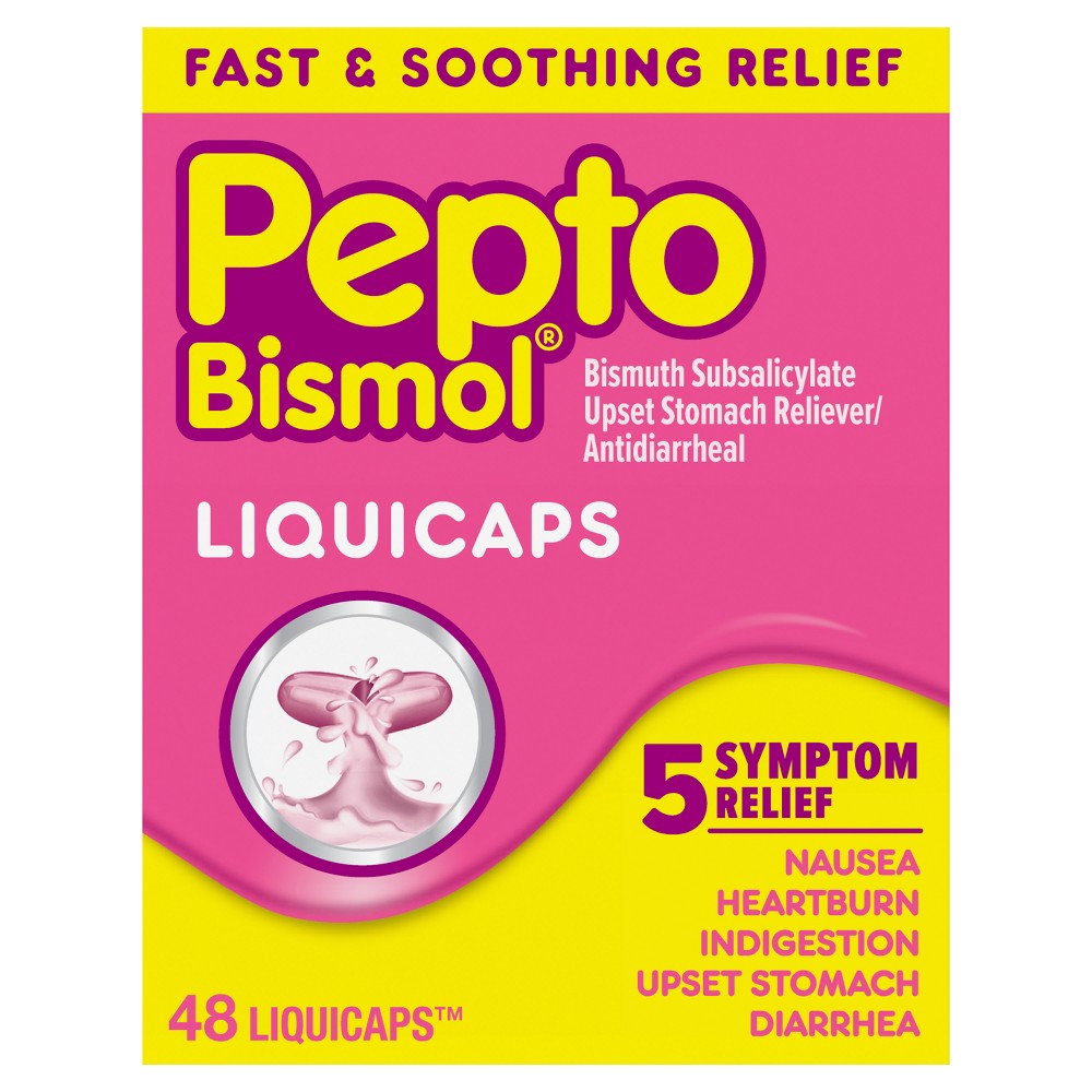 UPC 301490001769 product image for Pepto-Bismol 5 Symptom Stomach Relief - Liquicaps - 48ct | upcitemdb.com