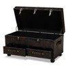 Callum Distressed Faux Leather Storage Ottoman with Lift-Up Lid & Drawers - Baxton Studio - 2 of 4