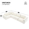 Luxury Modular L Shaped Sectional Sofa Set, Foam-Filled Floor Couch, Upholstered Indoor Furniture, 116*116" - 3 of 4