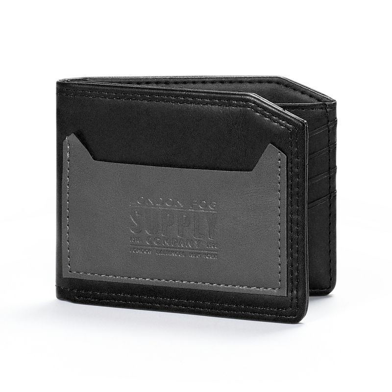 London Fog Men's Bifold Wallet With Quick-Access Card Slot (Black)