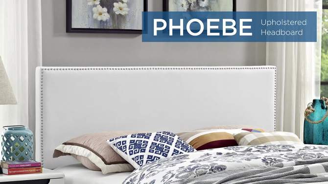 Full Phoebe Upholstered Vinyl Headboard White - Modway, 2 of 7, play video