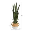 Nearly Natural 46-in Artificial Sansevieria Snake Plant in Boho Chic Handmade Cotton & Jute White Woven Planter - 2 of 3
