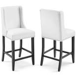 Set of 2 Baron Counter Height Barstool Faux Leather White - Modway