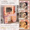 Petrimins Makeup Vanity Table with Glass Top, Mirror, LED Lights, 4 Shelves, Drawers & Cabinets – Vanity Desk for Bedroom Use - 4 of 4