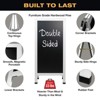 Excello Global Products Extra Large Sandwich Board Chalkboard Sign: 59"x27" Double Sided, Standing Sign A-Frame (White) - 3 of 4