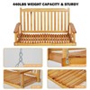 Upgraded Wooden Porch Swing, Patio Bench Swing Porch Swing Outdoor, 440LBS with Hanging Chains for Outdoor Patio Garden Yard, 2-Seater - 3 of 4