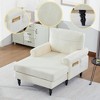 38.2''W Chaise Lounge Chair Indoor, Modern Sleeper Sofa Bed with Side Pockets and Carved Solid Wood Legs, Recliner Sofa Chair Bed - 3 of 4