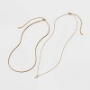 14K Gold Dipped Cubic Zirconia Initial Necklace Set 2pc - A New Day™ Gold - 2 of 3