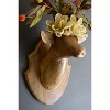 Carved Mango Wood 15" Wall-Mounted Deer Head – Rustic Accent Sculpture for Entryway or Wall by Kalalou - 2 of 4