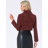 Allegra K Women's Tweed Short Suit Long Sleeve Crop Jacket - 3 of 4